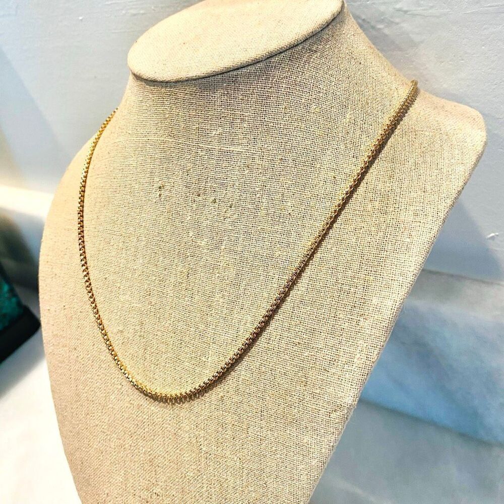NWT Effy Lobster Clasp Box Chain Necklace Gold-tone Size 24" - Picture 2 of 5